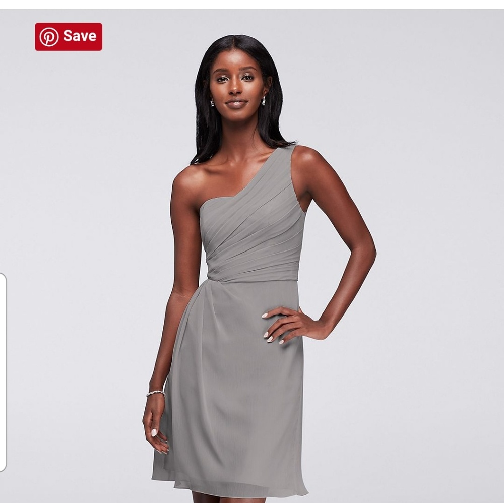 Davids Bridal Short Quarts One shoulder dress